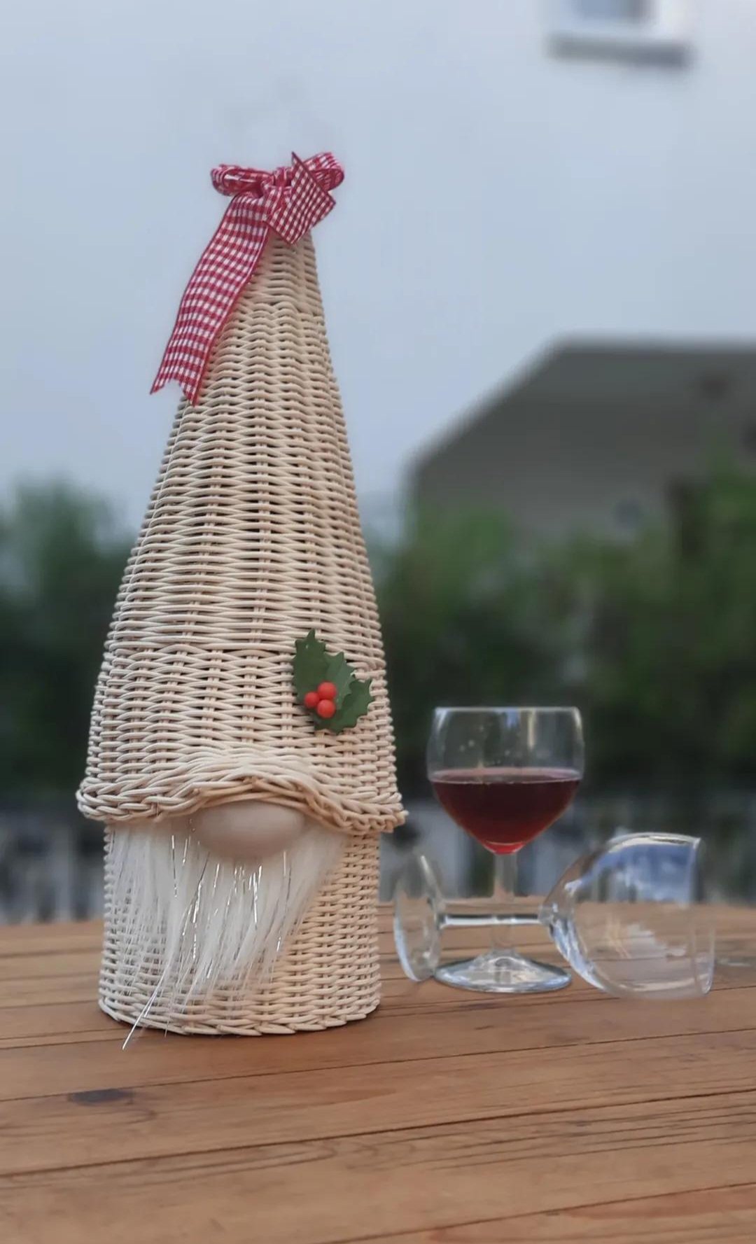RATTAN GNOME ŞİŞE SEPET
