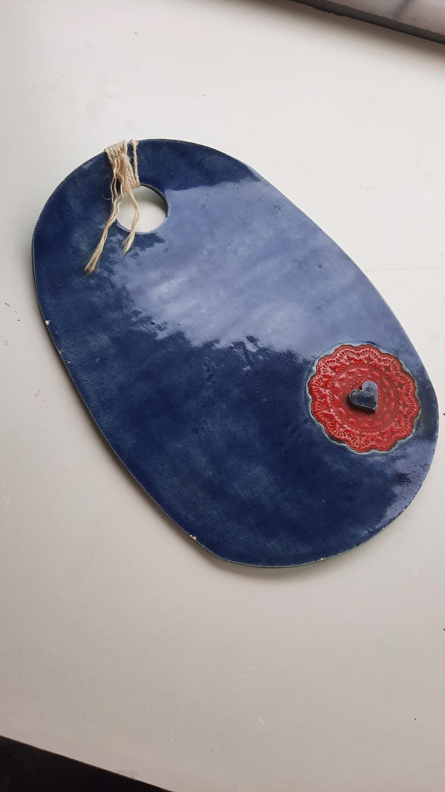 SERAMİK PEYNİR TABAĞI kalpli-el yapımı