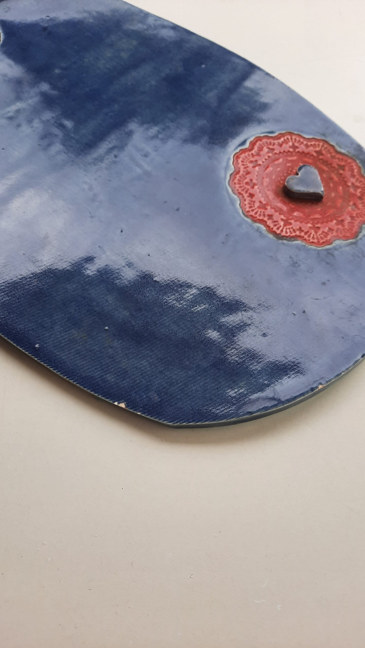 SERAMİK PEYNİR TABAĞI kalpli-el yapımı