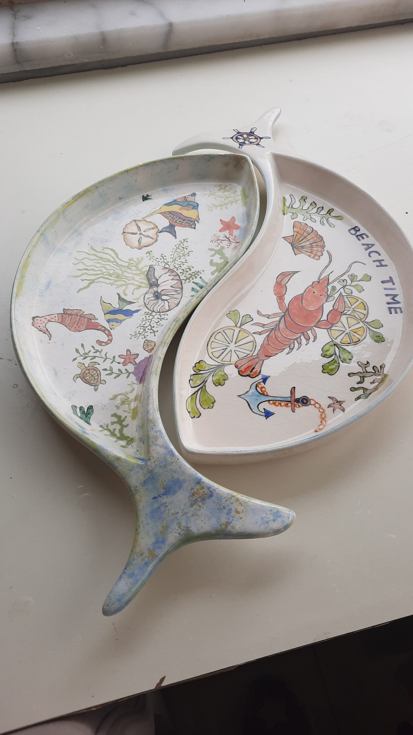 SERAMİK BALIK SUNUMLUK -el yapımı