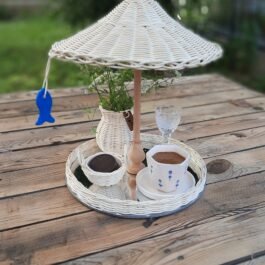 RATTAN AYNALI ŞEMSİYE SUNUMLUK